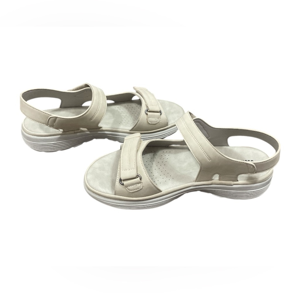 Women's Cream Cushionaire Sandals Magee Velcro Strappy Open Toe size 10M